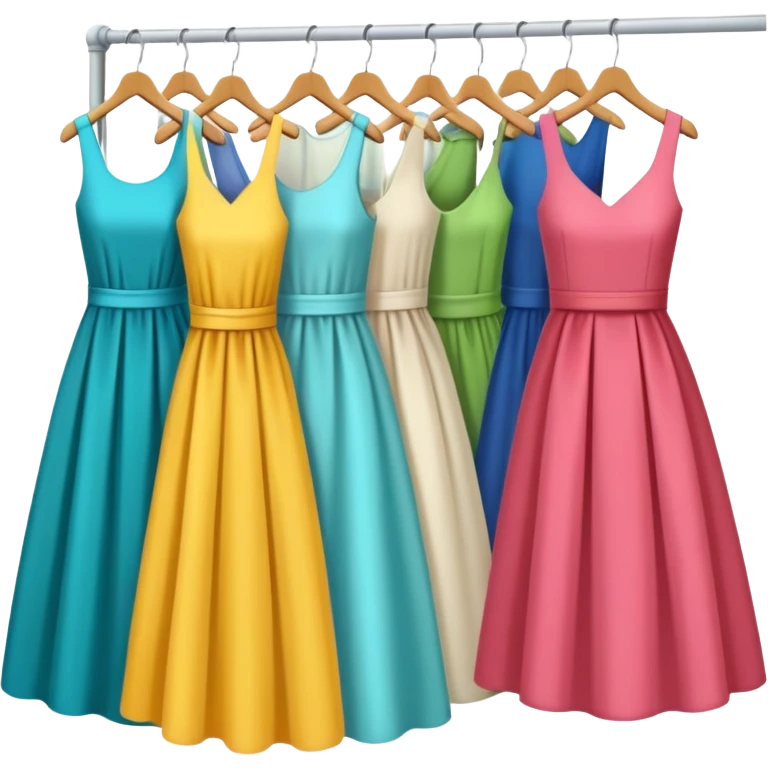 rack of dresses, fashion manufacturing theme emoji