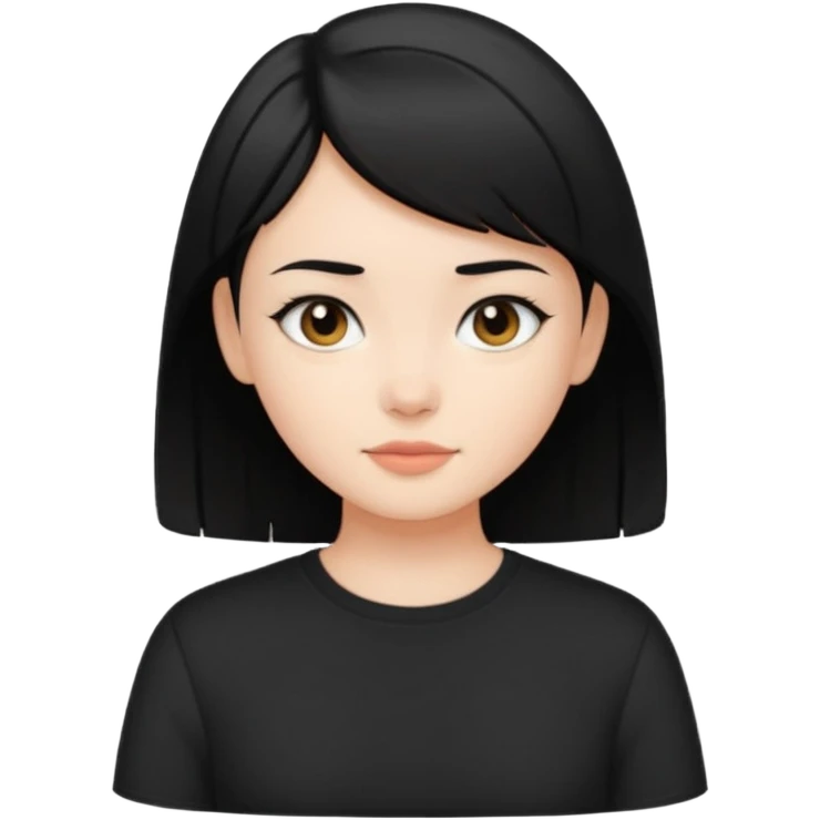 Menina Branca, com cabelo preto e curto, sem franja emoji