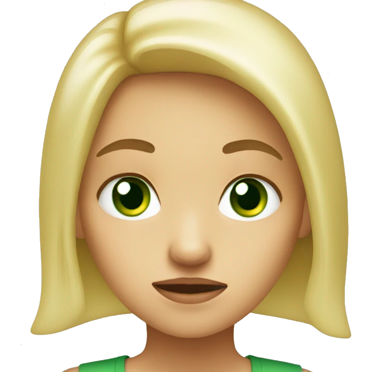 blonde girl green eyes annoyed emoji