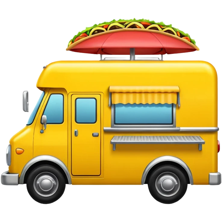 yellow tacos truck. emoji