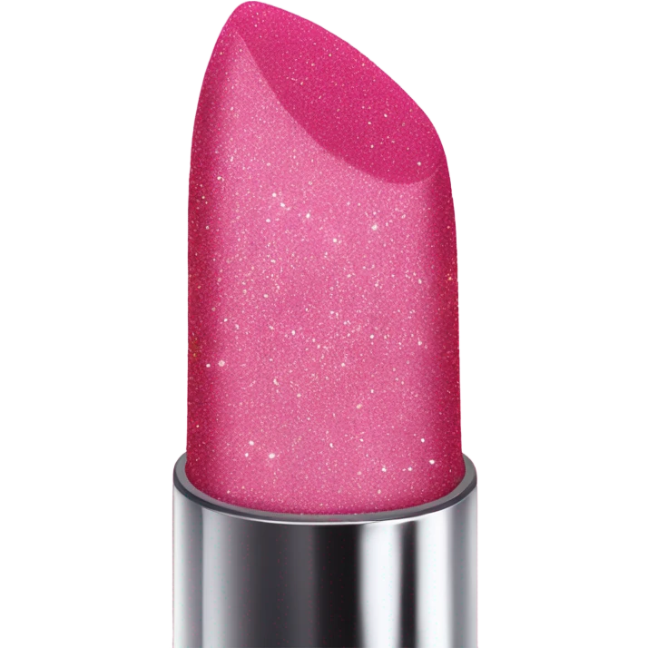a pink lipstick with glitter emoji