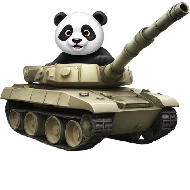 panda with a tank emoji