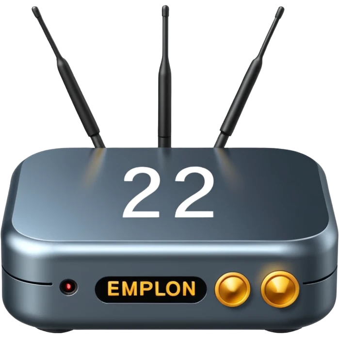 A simple 2d TV box facing the camera that has AI text. The TV has antennas on it. emoji