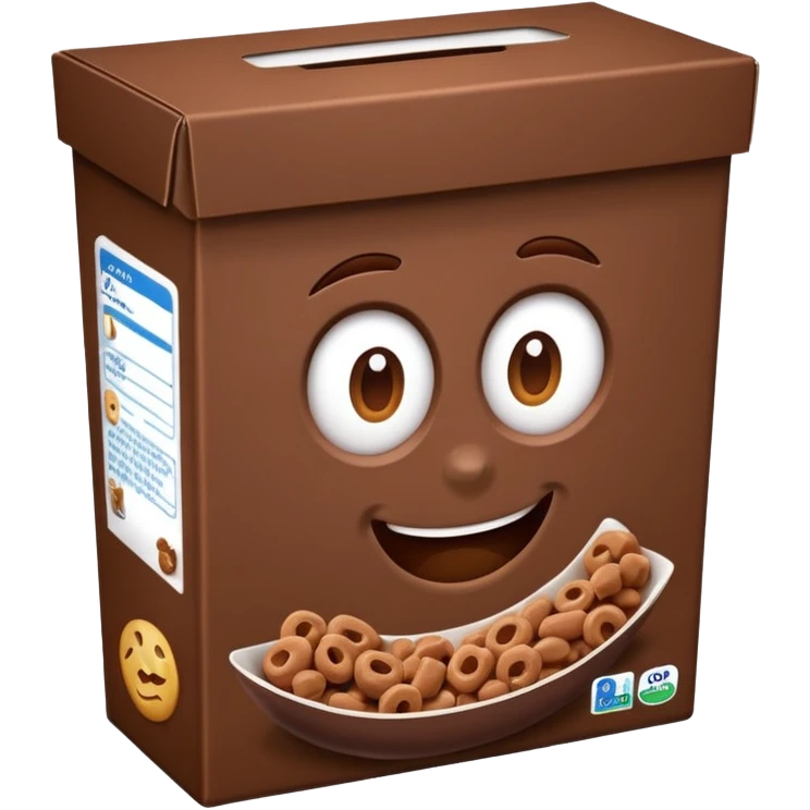 brown chocolate cereal box with no face emoji