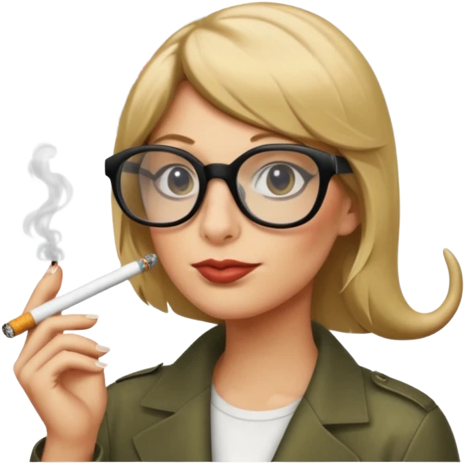 can you create a sneaky bitch SNAKE with big glasses smoking a cigarrette? the SNAKE needs to have dirty blonde hair
can you add a text baloon saying "YADA YADA" emoji