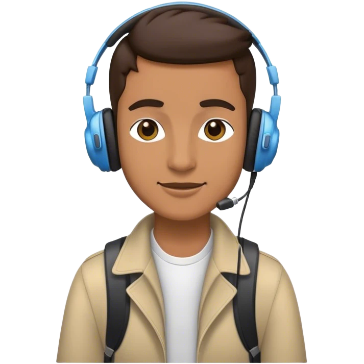 Cool city tour guide with headphones on emoji