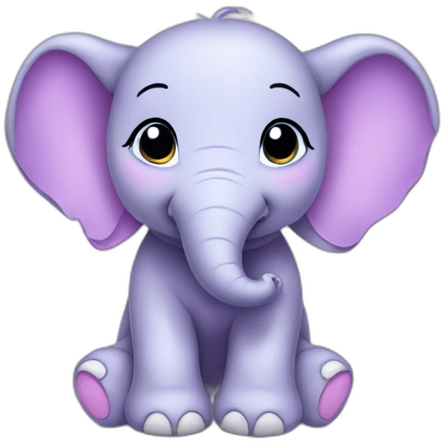 Lilac cute baby elephant emoji