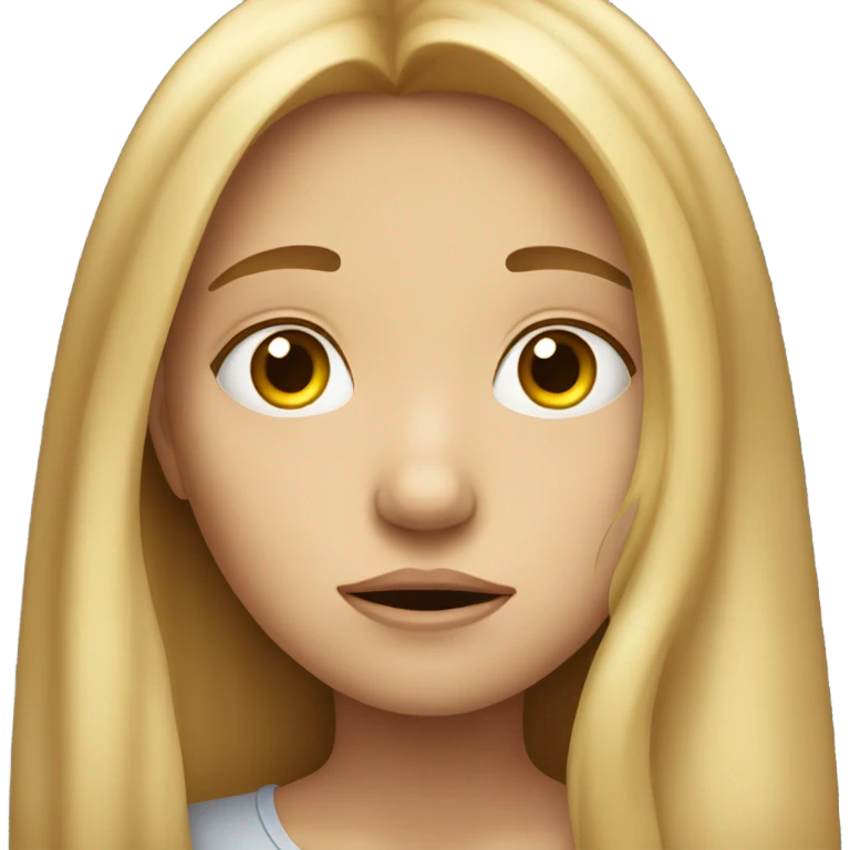 Sad blond girl emoji