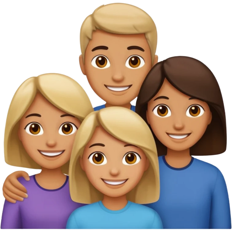 family of 5 members excited emoji