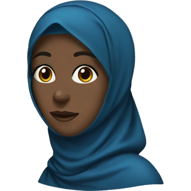Black Muslim blue-niqab emoji