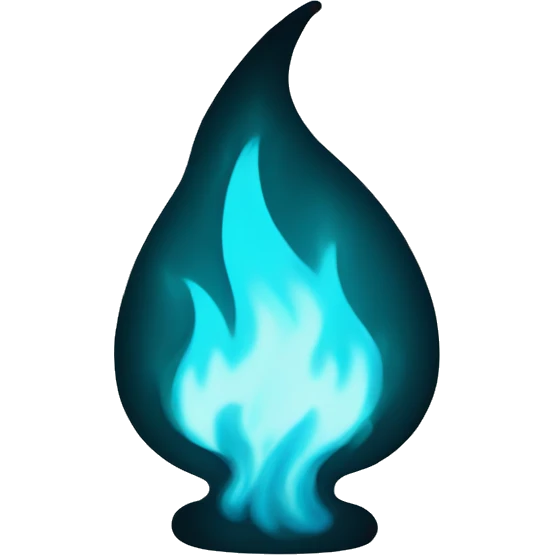 Cyan flame emoji