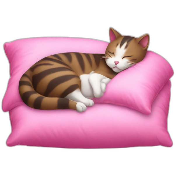 cat sleeping on a pink pillow emoji