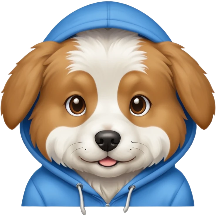 Dog wearing hoodie emoji