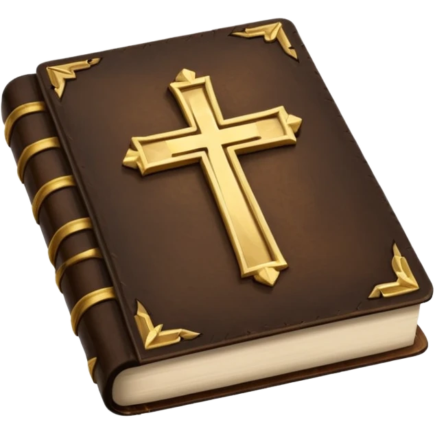 open Bible with a gold cross emoji
