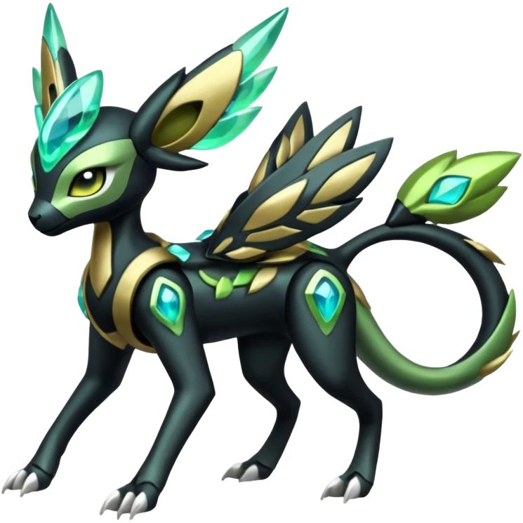  Exotic Futuristc Meloetta-Zygarde-Zeraora-Protogen-Palkia-hybrid-fusion-Fakémon-creature, full body emoji
