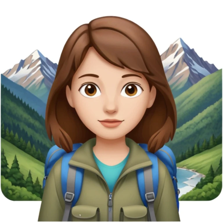 girl back packing mountains background  emoji