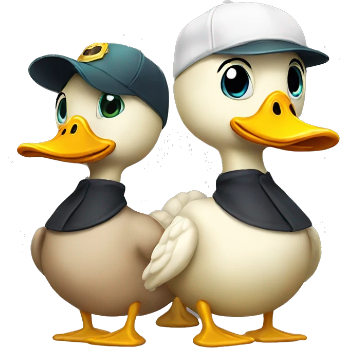 Duck with a cap and gold chan  emoji