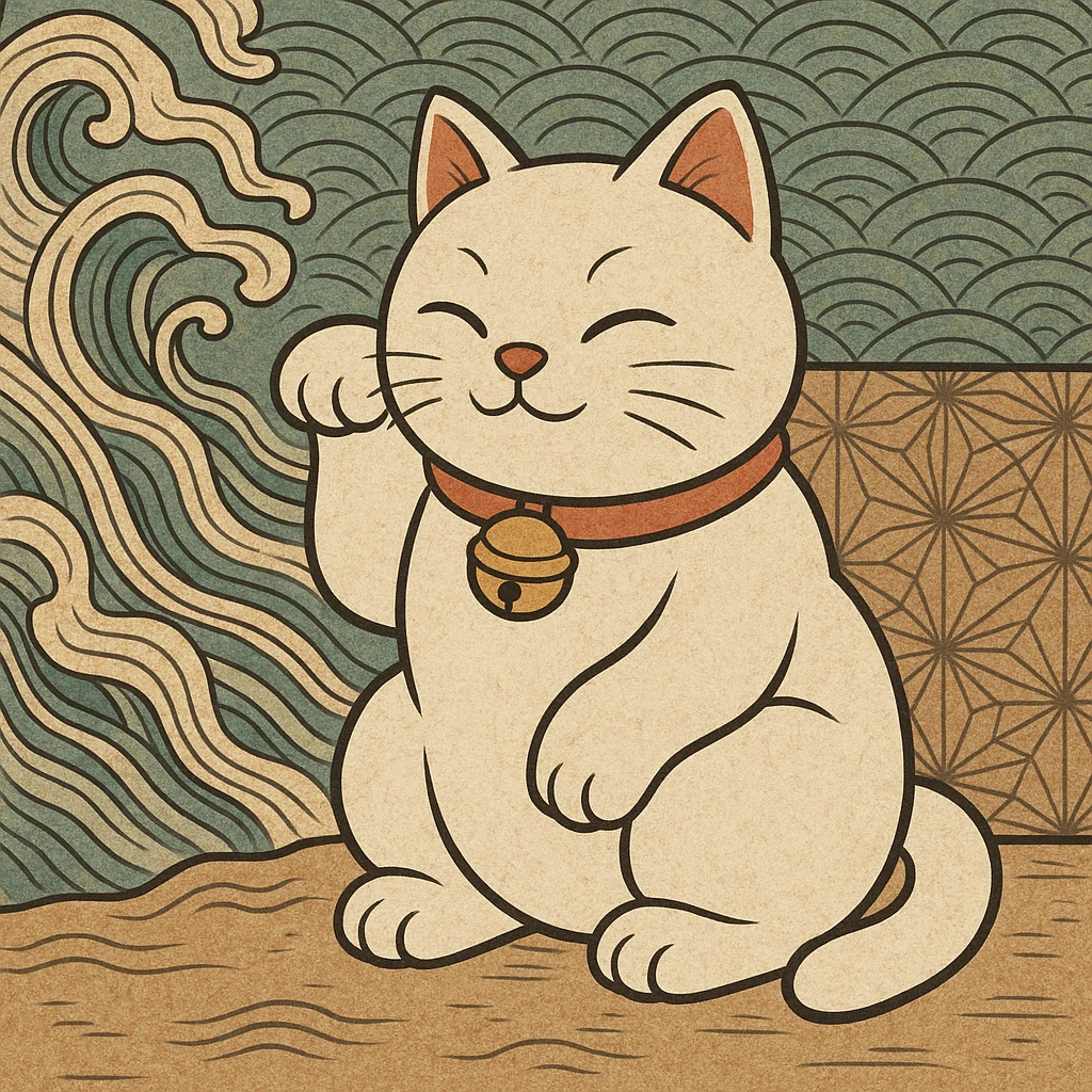 white lucky cat emoji