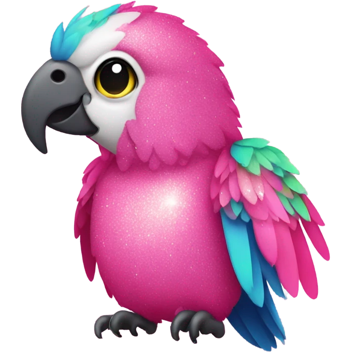 Pink sparkly parrot  emoji
