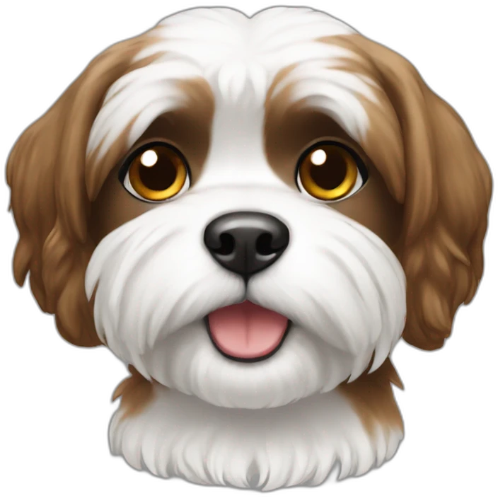 Shitzu female dog white-brown-black emoji