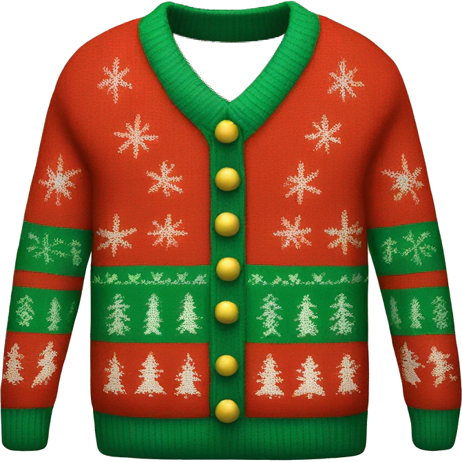 red and green christmas sweater emoji