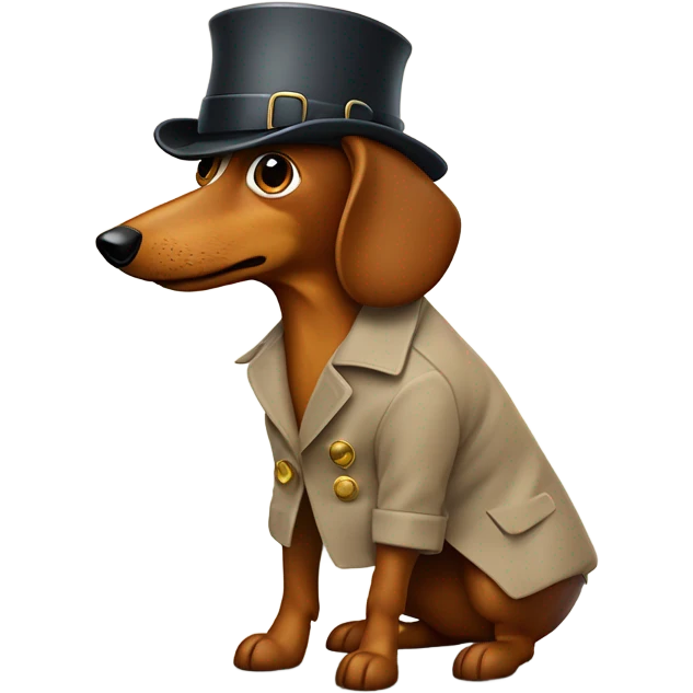 Wiener dog detective undercover emoji
