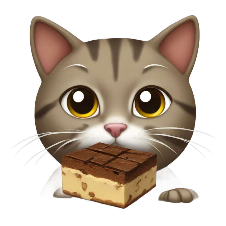 tabby cat eating brownies emoji