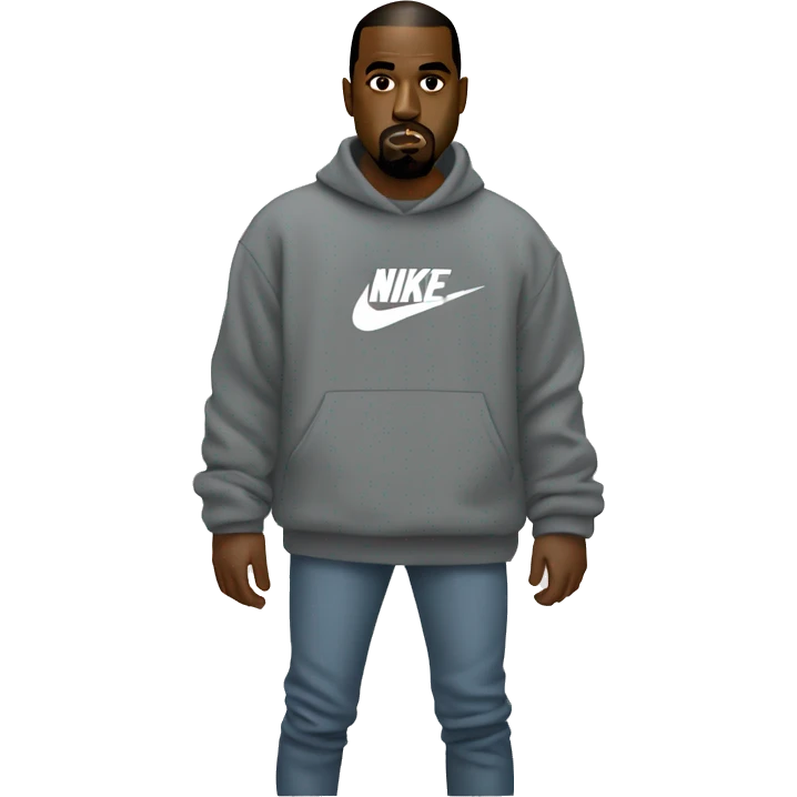 Kanye west wearing a nike pullover emoji