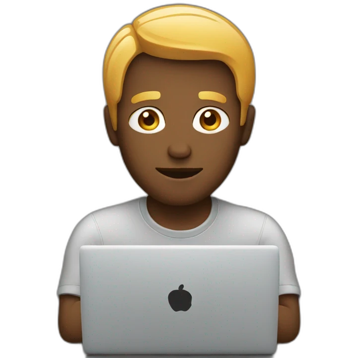 man behind laptop emoji