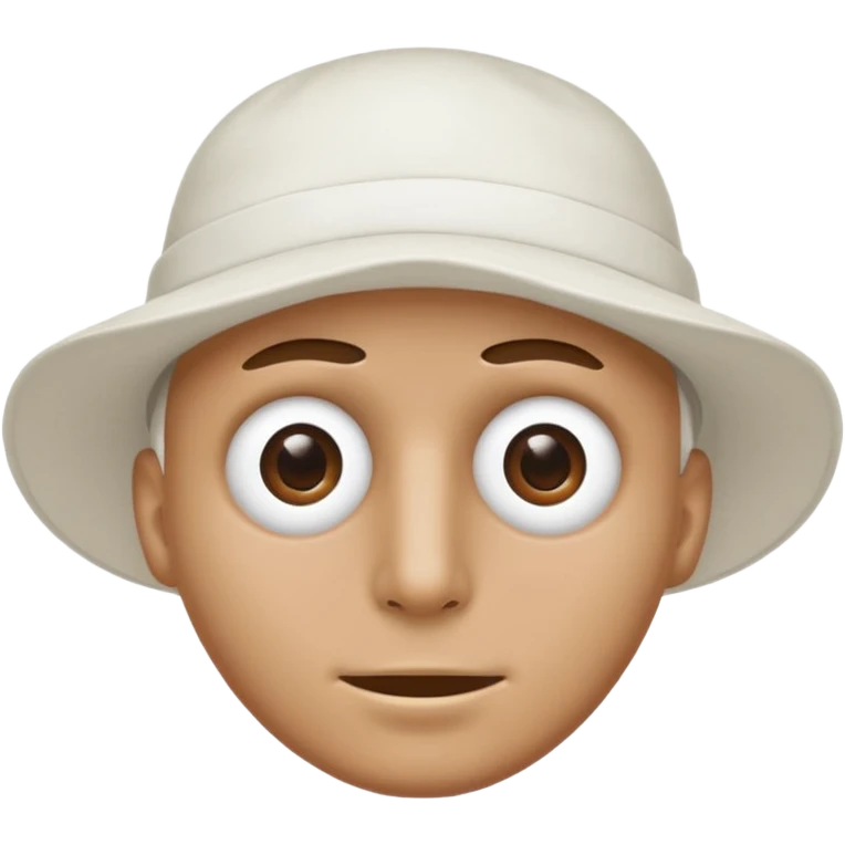 Guy wearing all white with a white hat that covers face and has eye holes emoji