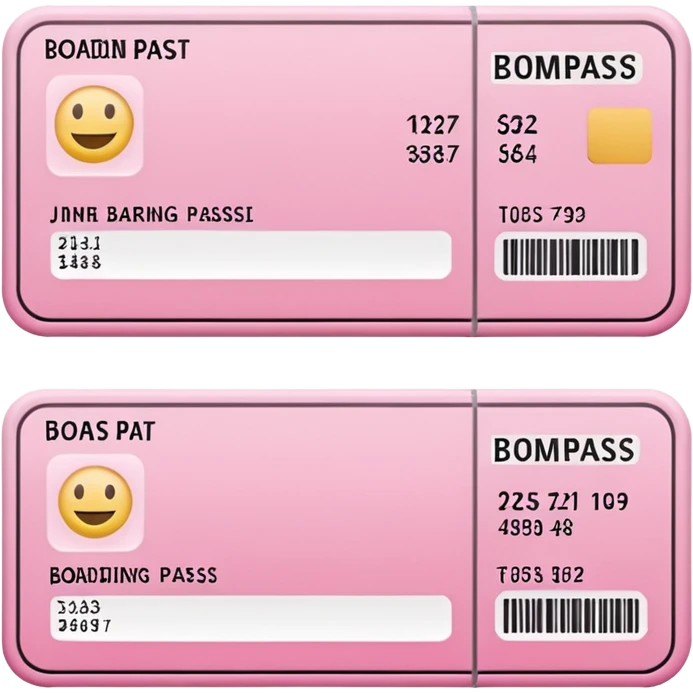 pink boarding pass emoji