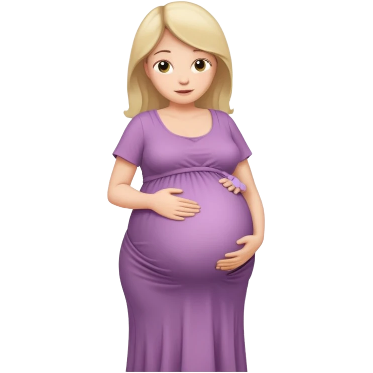 heavily pregnant woman with large belly emoji
