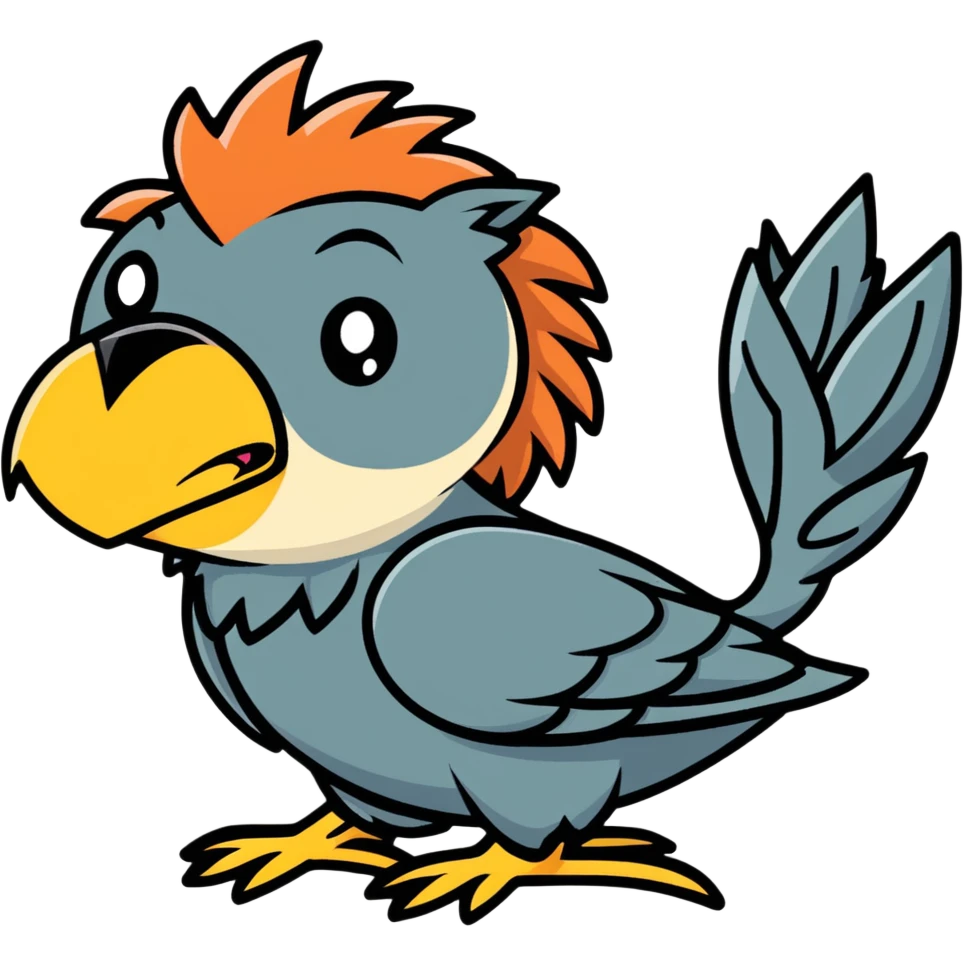 lion bird hybrid, cartoonish sticker style emoji