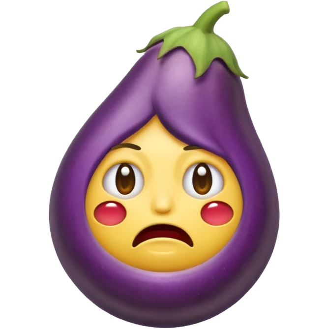 The crying emoji with the eggplant emoji near its mouth emoji