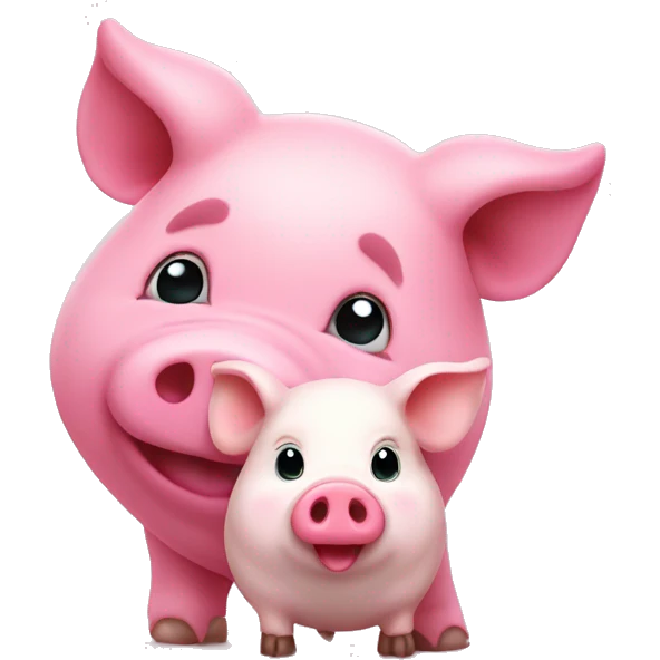 pink heart with a piglet emoji