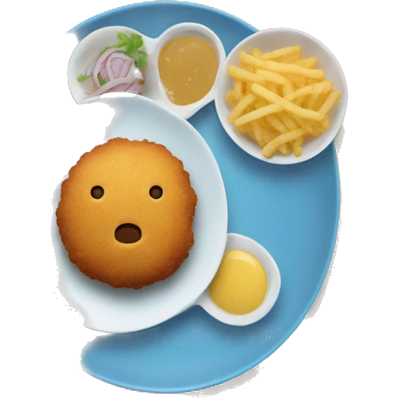 croquetas in a plate blue  emoji