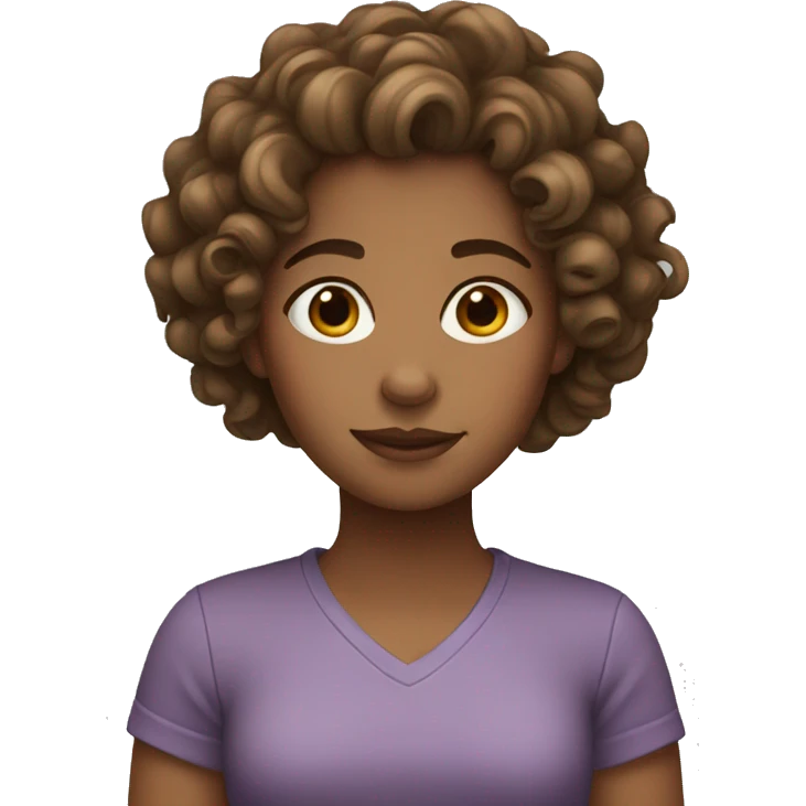 girl with curly brown hair emoji
