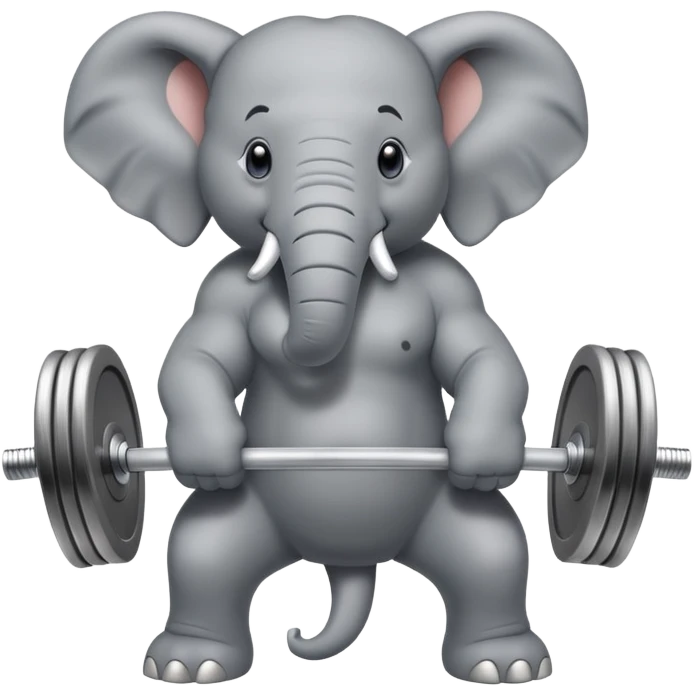 elephant lifting a barbell emoji