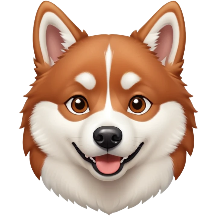 happy cinnamon colored husky dog emoji