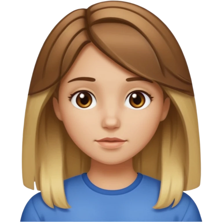 Brown haired girl with blonde chunky highlights emoji
