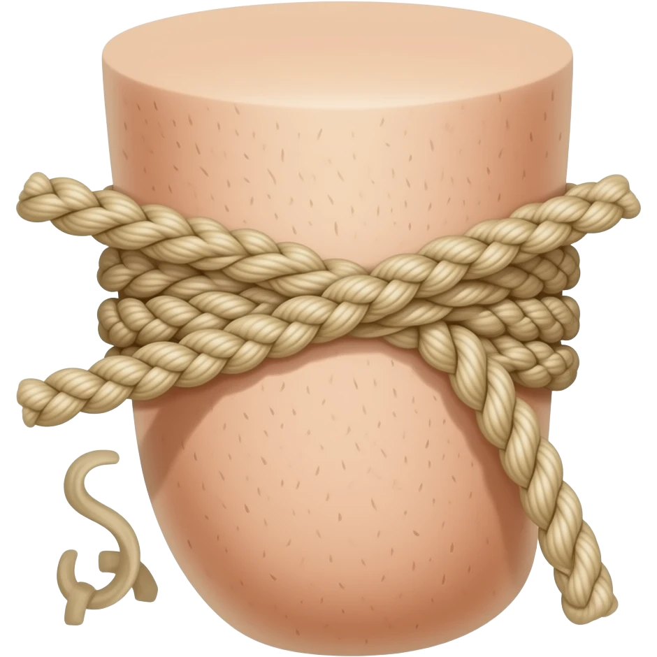 Elastic rope tied around arm where elbow meets forearm emoji