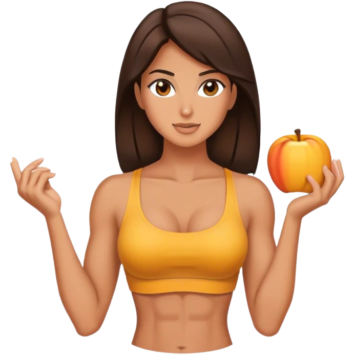 brunette Woman with abs  emoji