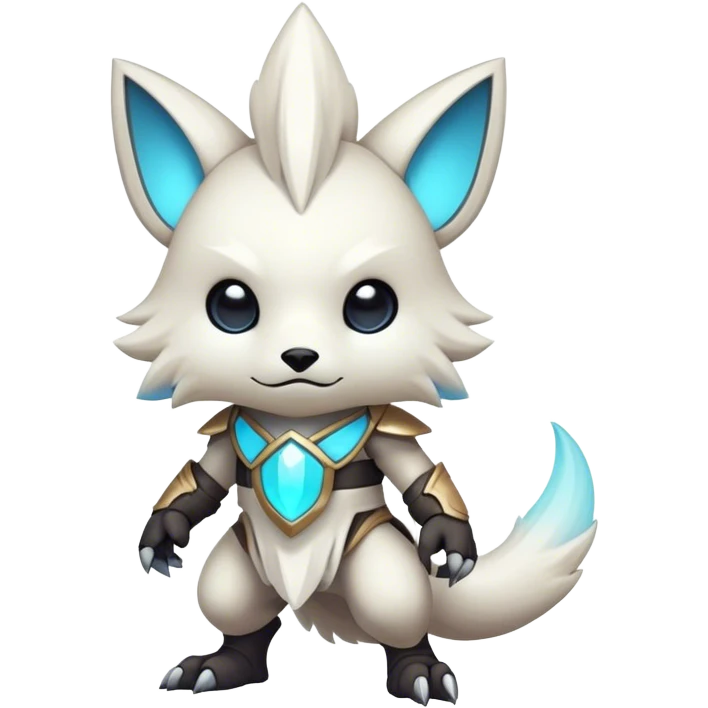 Epic Edgy Cute Colorful Vibrant Light Pale Modern Fionbri-Protogen-creature-animal, full body emoji