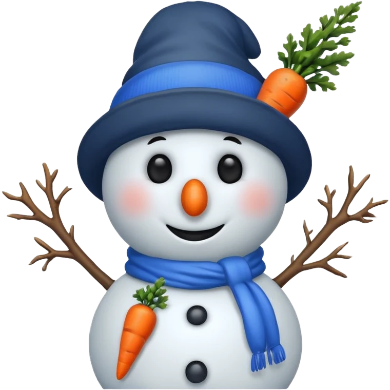snowman wearing blue hat emoji