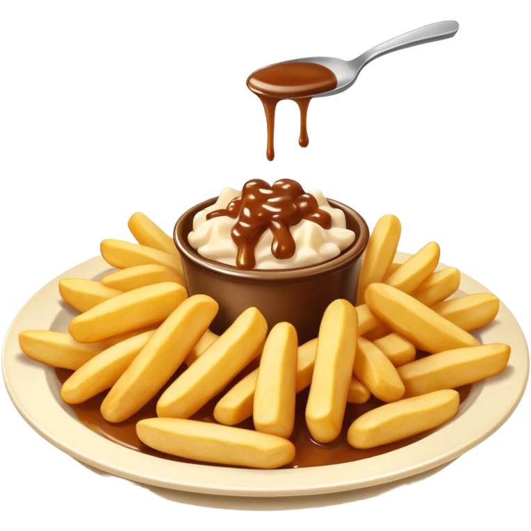 poutine in a white plate emoji