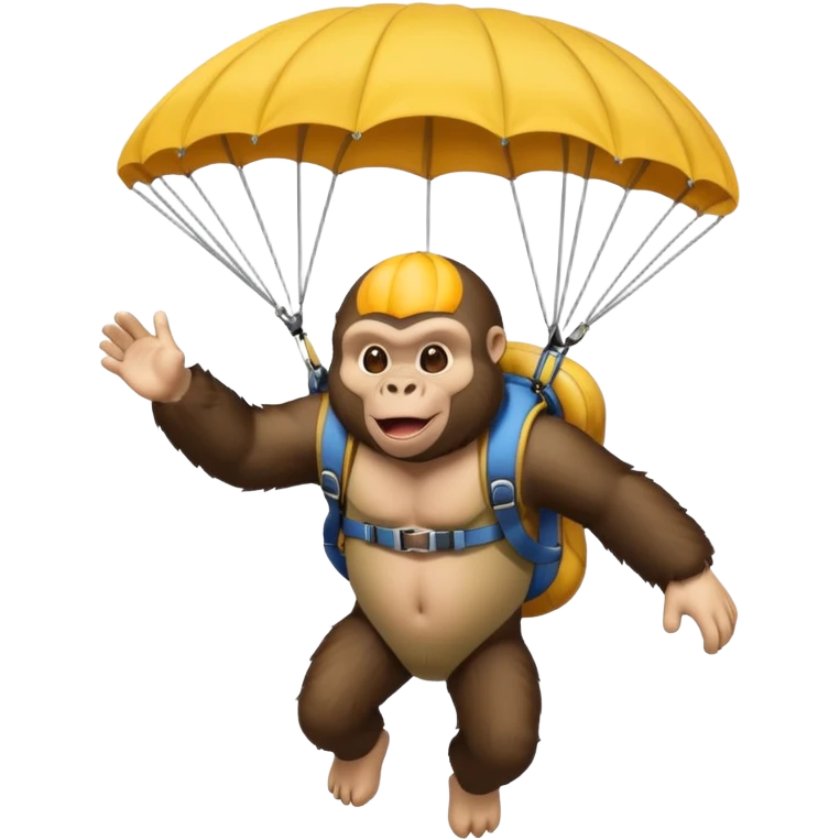 fait moi un gorille qui fait du parachute  emoji