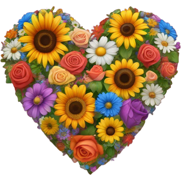 heart emoji with flowers emoji