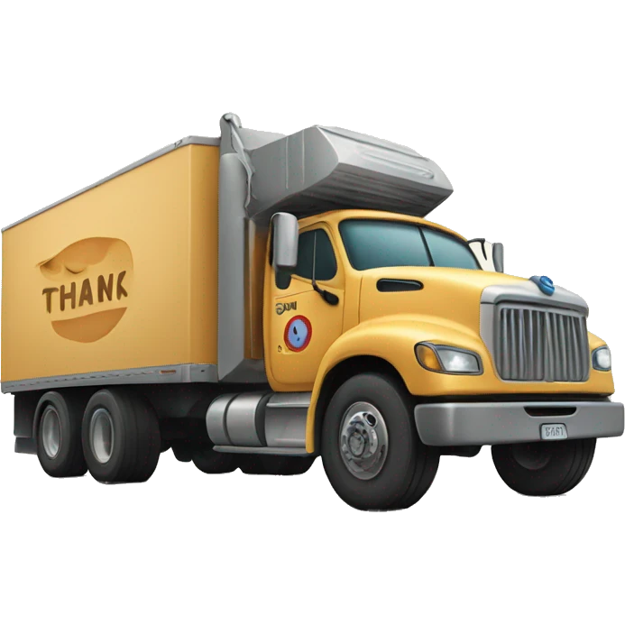Truck with Thank you sign emoji