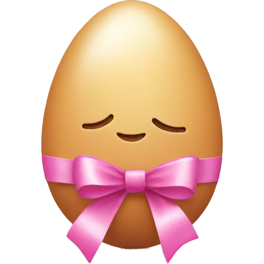 Egg with a pink bow emoji