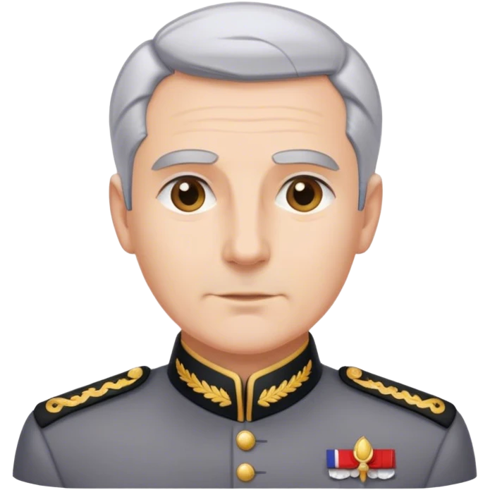 man with short, slicked-back gray hair well-fitted servant uniform emoji